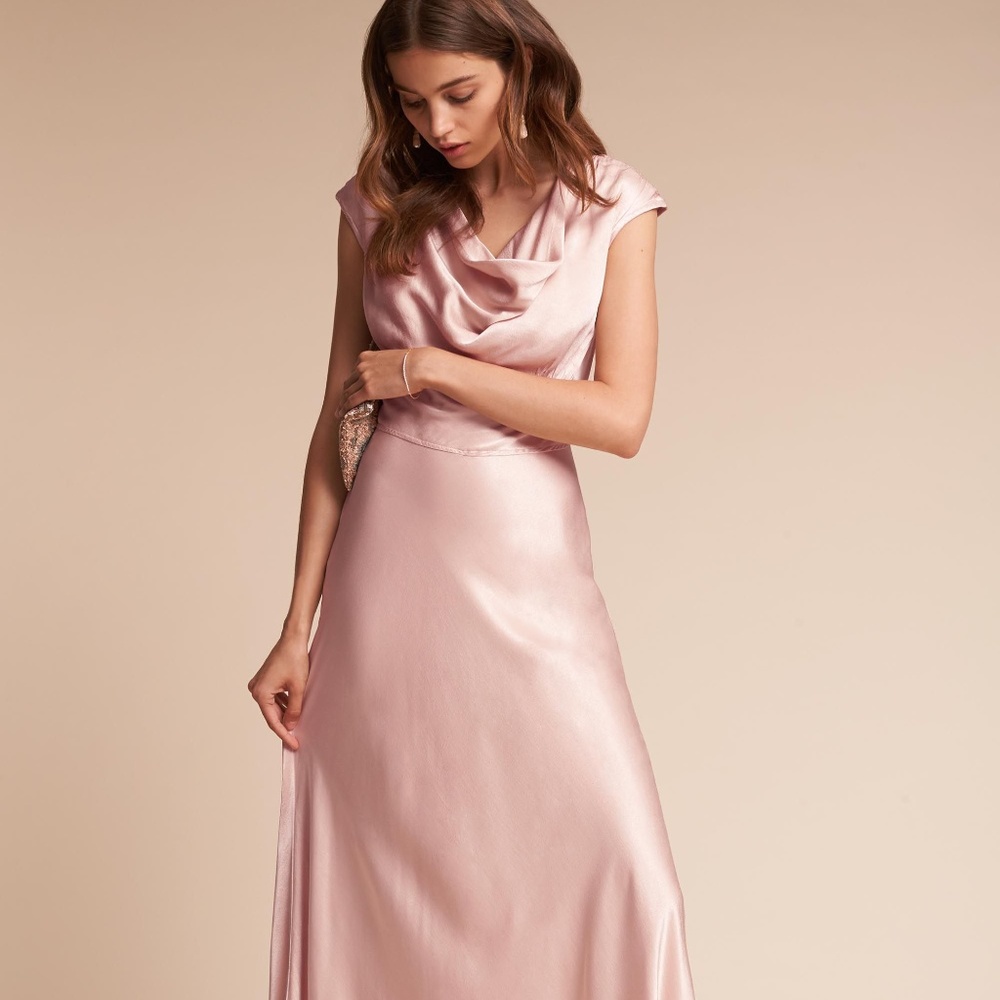 Anthropologie Ghost London Blush Silk Gown